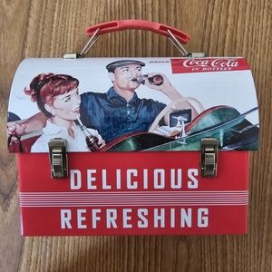 Coca Cola Retro Mini Tin Lunch Box 1950s Scene Collectible Soda Memorabilia